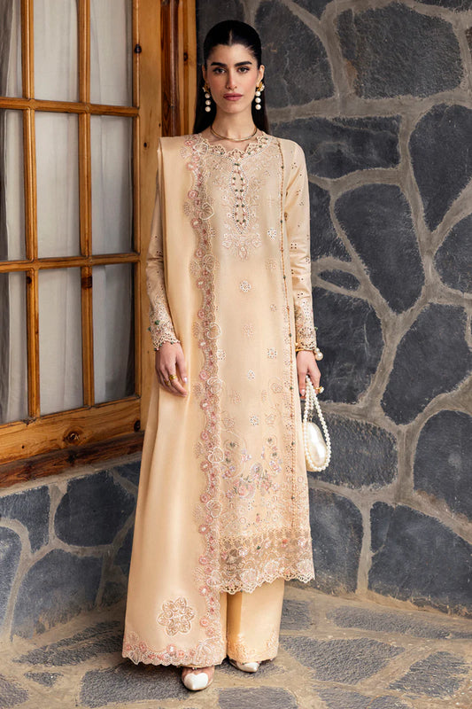 Pakistani Qalamkar Embroidered Unstitched Luxury Lawn Three Piece - Disa