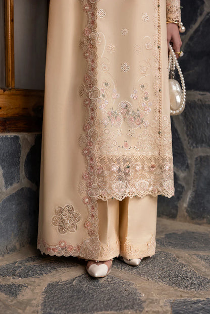 Pakistani Qalamkar Embroidered Unstitched Luxury Lawn Three Piece - Disa