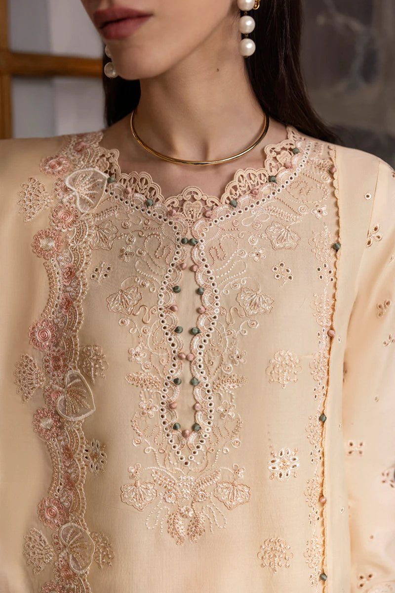 Pakistani Qalamkar Embroidered Unstitched Luxury Lawn Three Piece - Disa