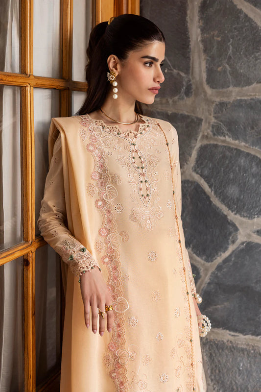 Pakistani Qalamkar Embroidered Unstitched Luxury Lawn Three Piece - Disa