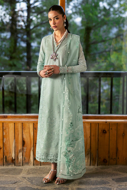 Pakistani Qalamkar Embroidered Unstitched Luxury Lawn Three Piece - Elira
