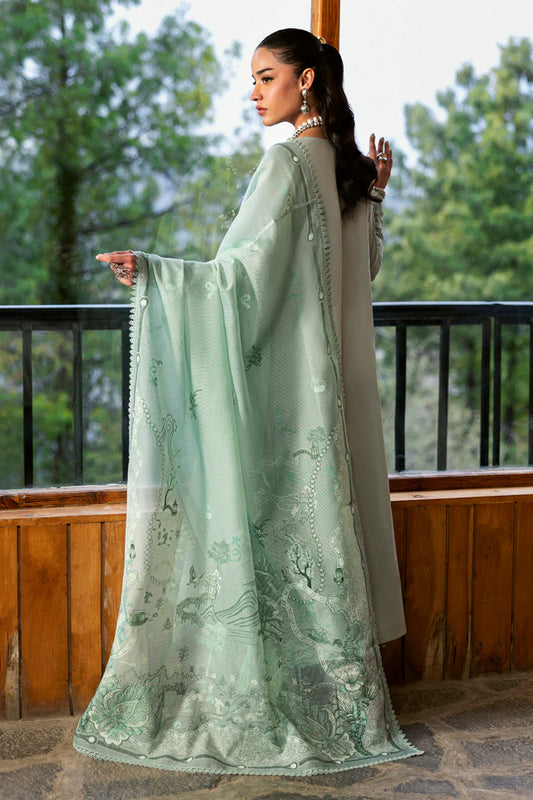 Pakistani Qalamkar Embroidered Unstitched Luxury Lawn Three Piece - Elira