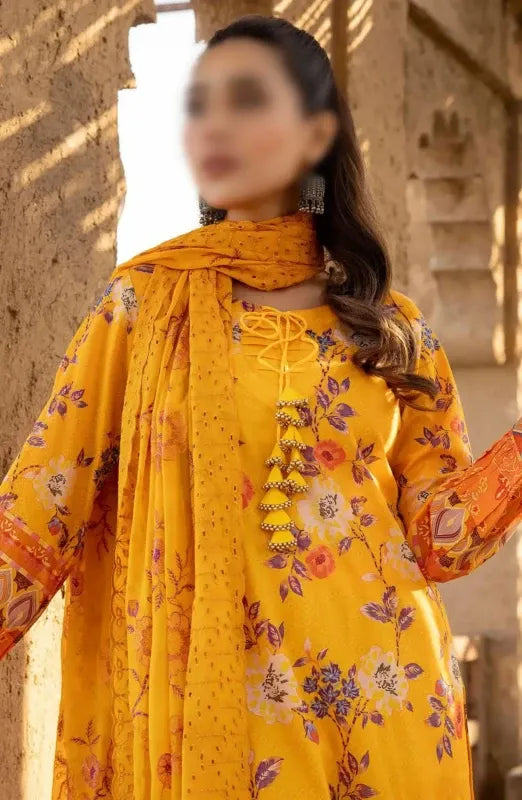 Pakistani RangRez Printed & Embroidered Lawn Suit