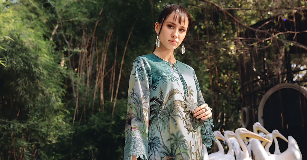 Pakistani M.Print by Maria B Lawn Unstitched Three Piece - Sea Green