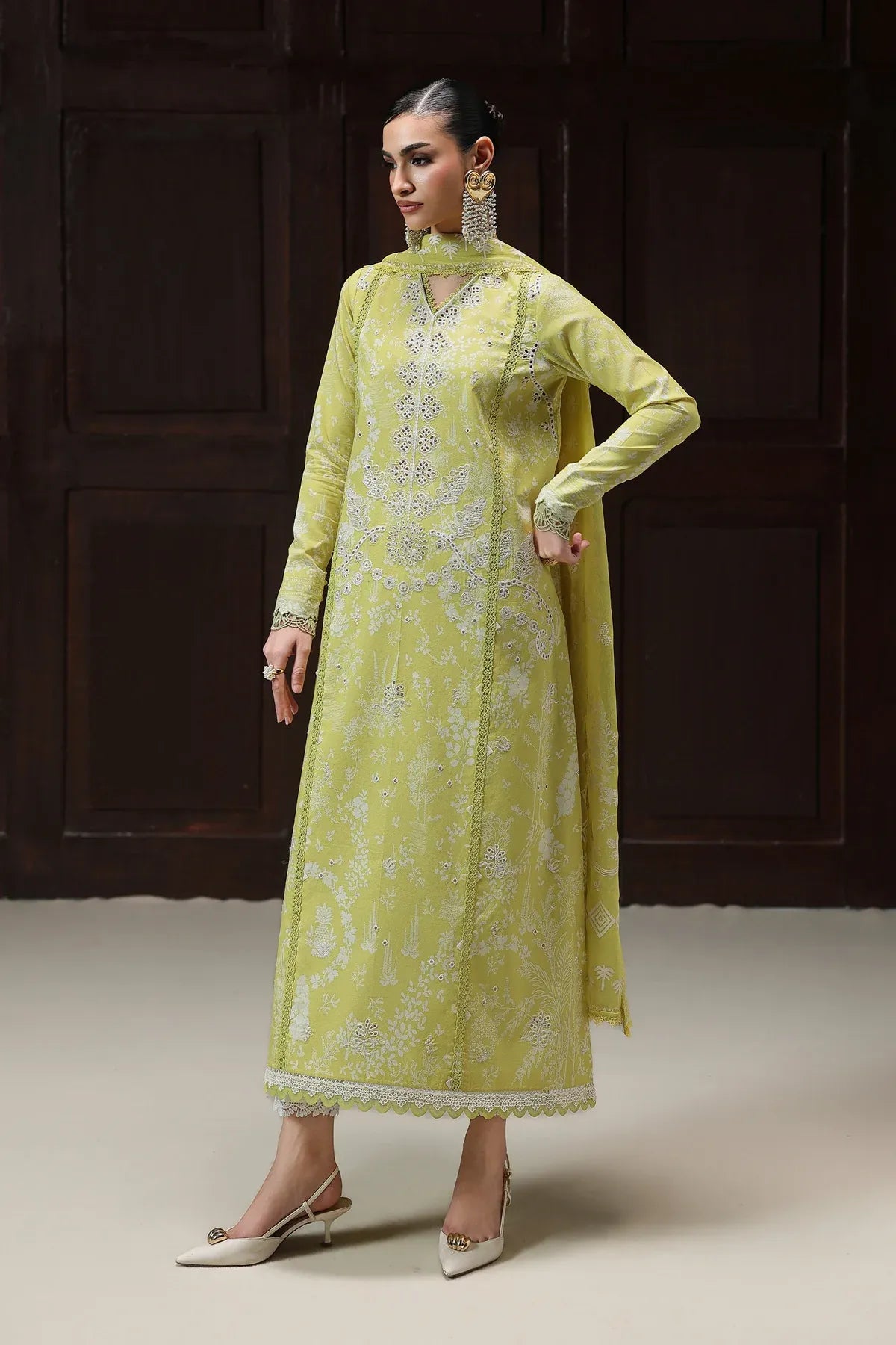 Pakistani Digital Printed & Embroidered Lawn Unstitched Three Piece - Husk