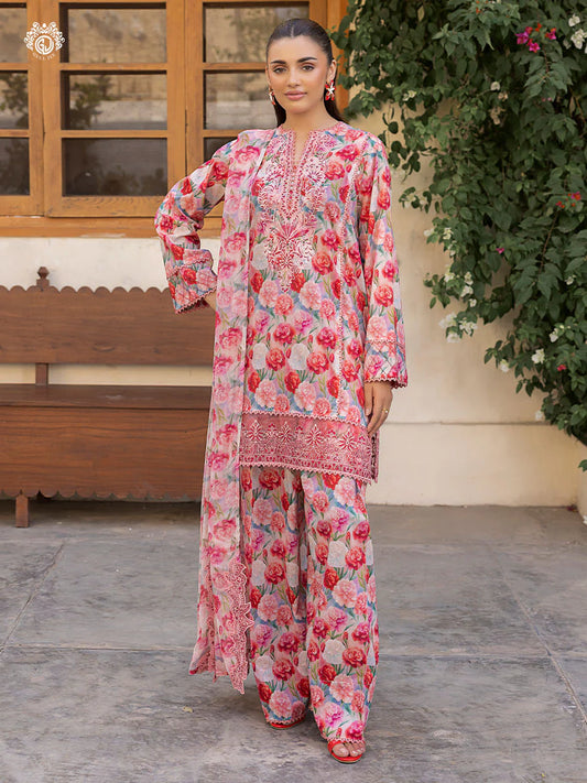 Pakistani Ziva by Gulljee Floral Printed Lawn Unstitched Three Piece - Blossom