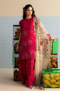 Pakistani Coco Prints by Zara Shahjahan Unstitched Three Piece - Red Pink