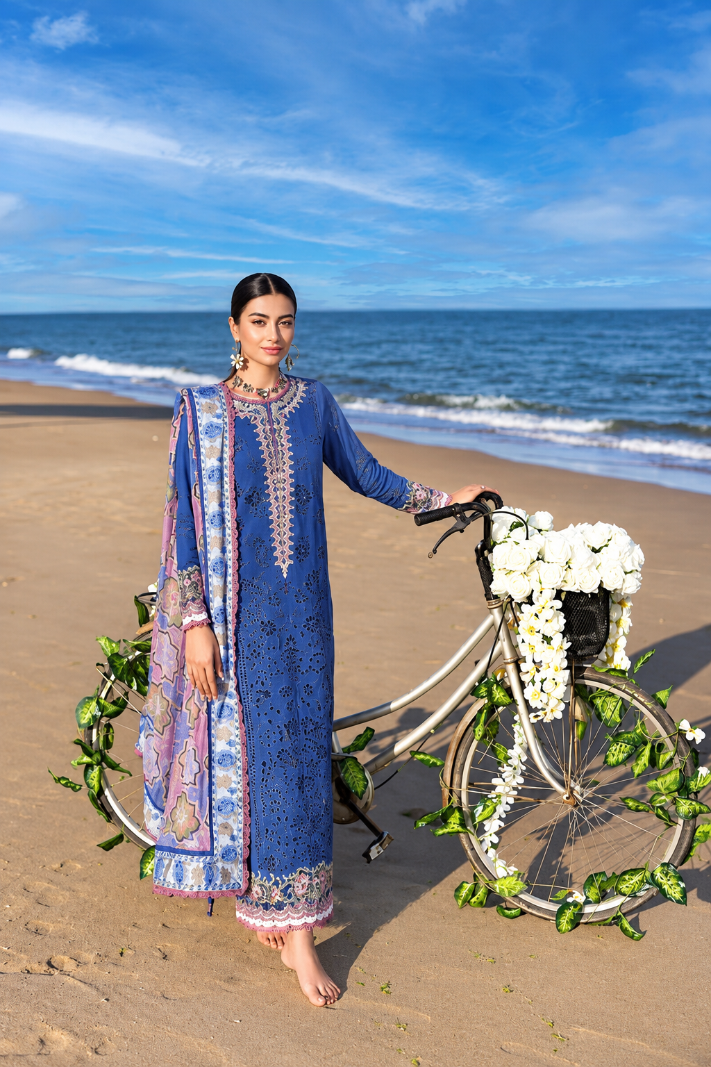Pakistani Noor Luxury Chikankari by Saadia Asad Embroidered Three Piece