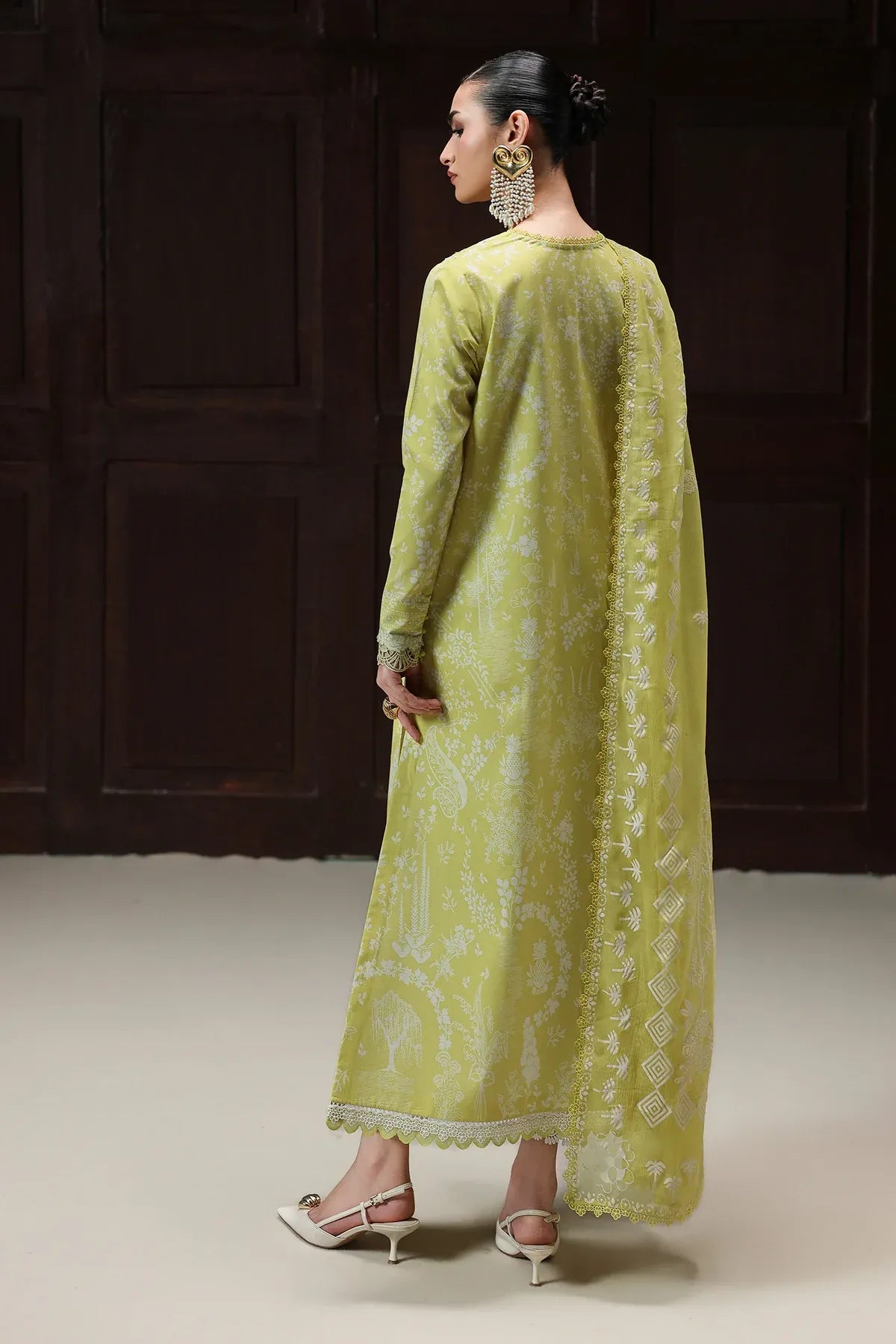 Pakistani Digital Printed & Embroidered Lawn Unstitched Three Piece - Husk