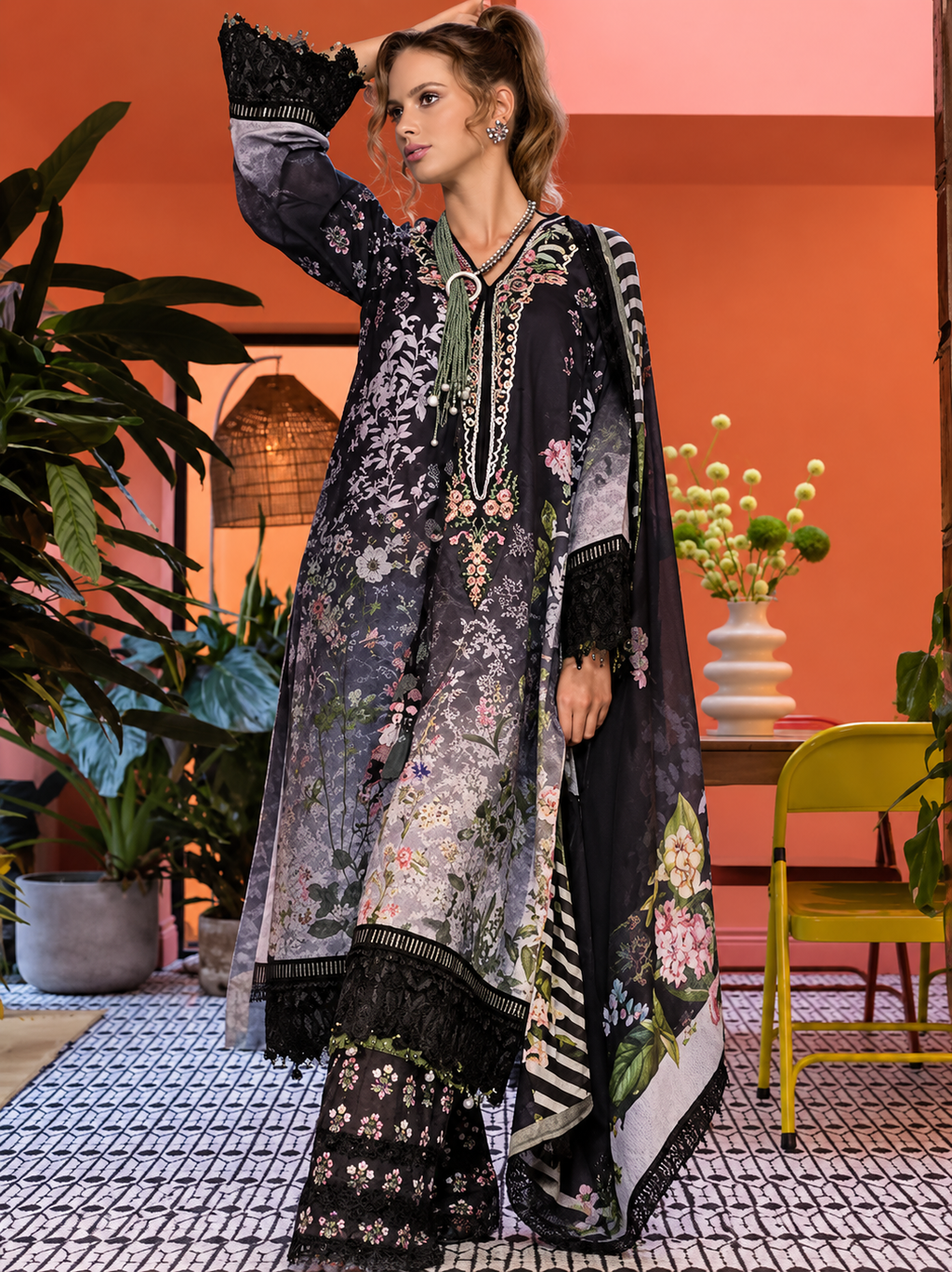 Pakistani Vital by Sobia Nazir Unstitched Three Piece - Black