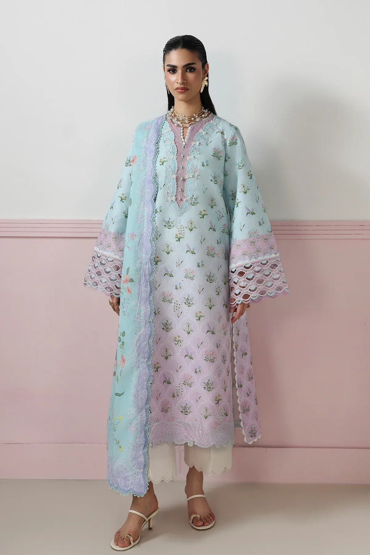 Pakistani Digital Printed & Embroidered Lawn Unstitched Three Piece - Jet Stream