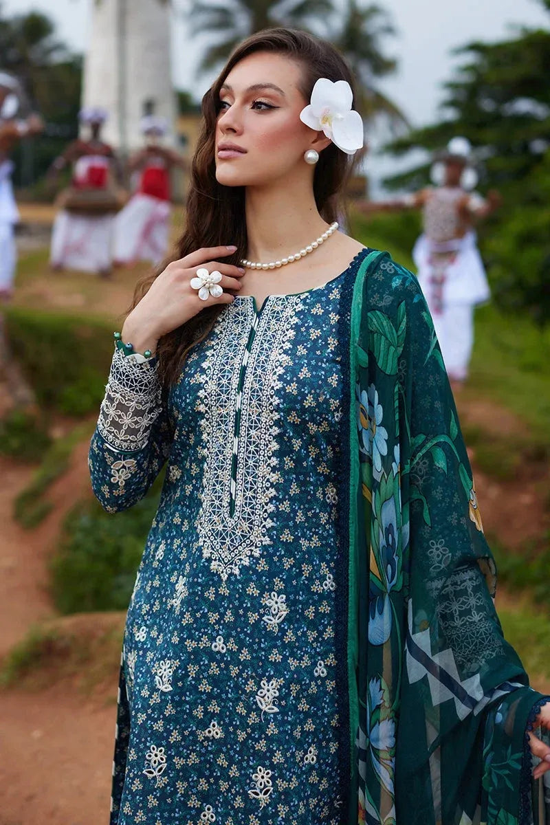 Pakistani Chikankari Embroidered & Digital Printed Lawn Three Piece Suit