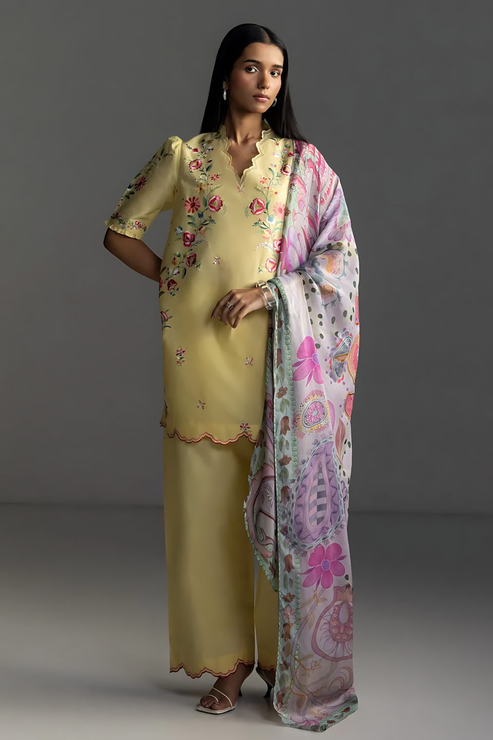 Pakistani Zara Shahjahan Coco Lawn Unstitched Three Piece - Limed Oak