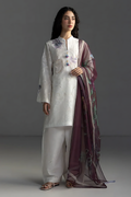 Pakistani Zara Shahjahan Coco Lawn Unstitched Three Piece - White
