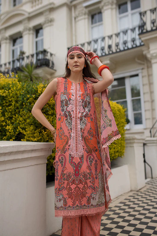 Pakistani Sobia Nazir Unstitched Lawn Three Piece - Dusk Rose