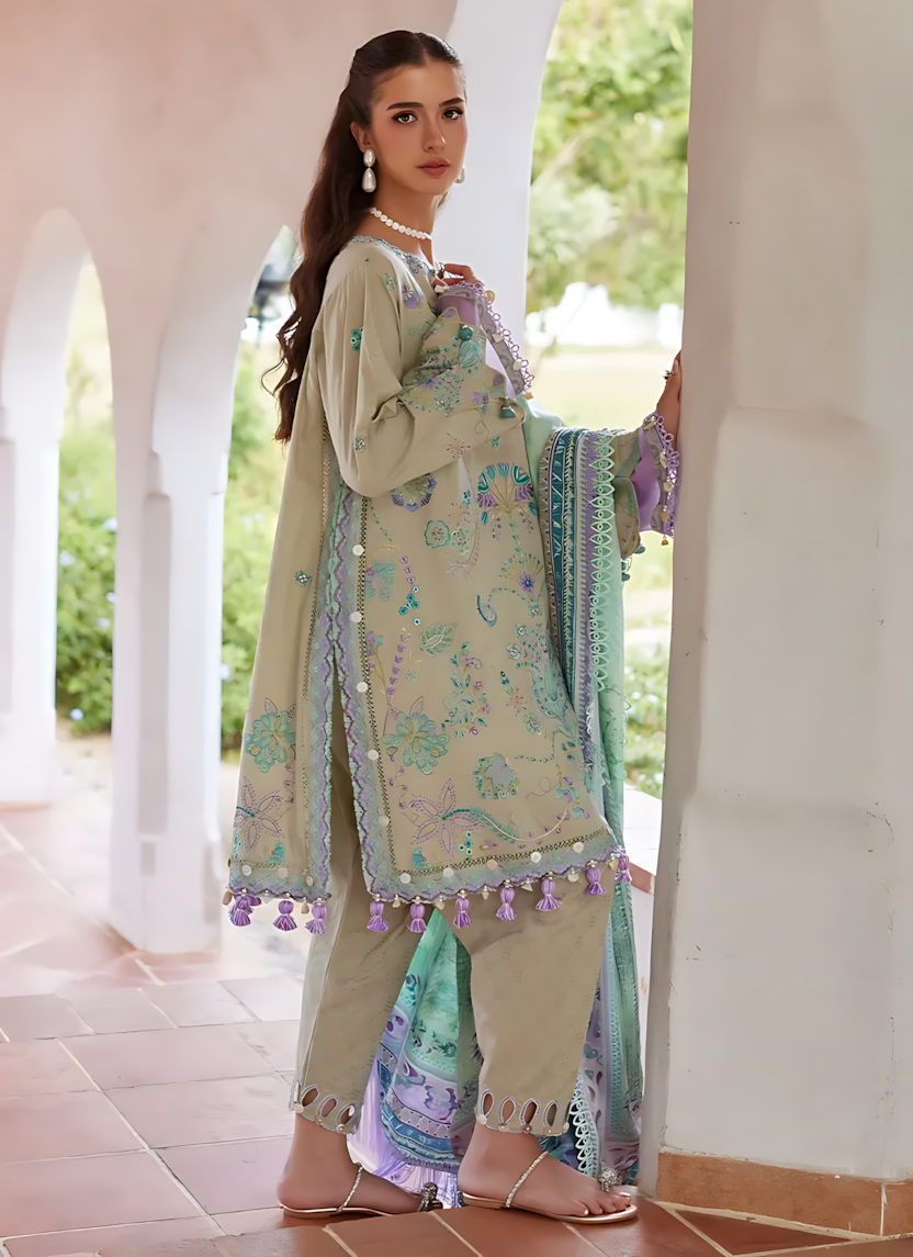 Pakistani Farah Talib Aziz Lawn Unstitched Three Piece - Sandrift