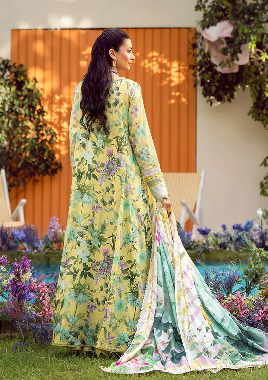 Pakistani Elaf Premium Digital Printed Unstitched Lawn Three Piece - Daisy Fields