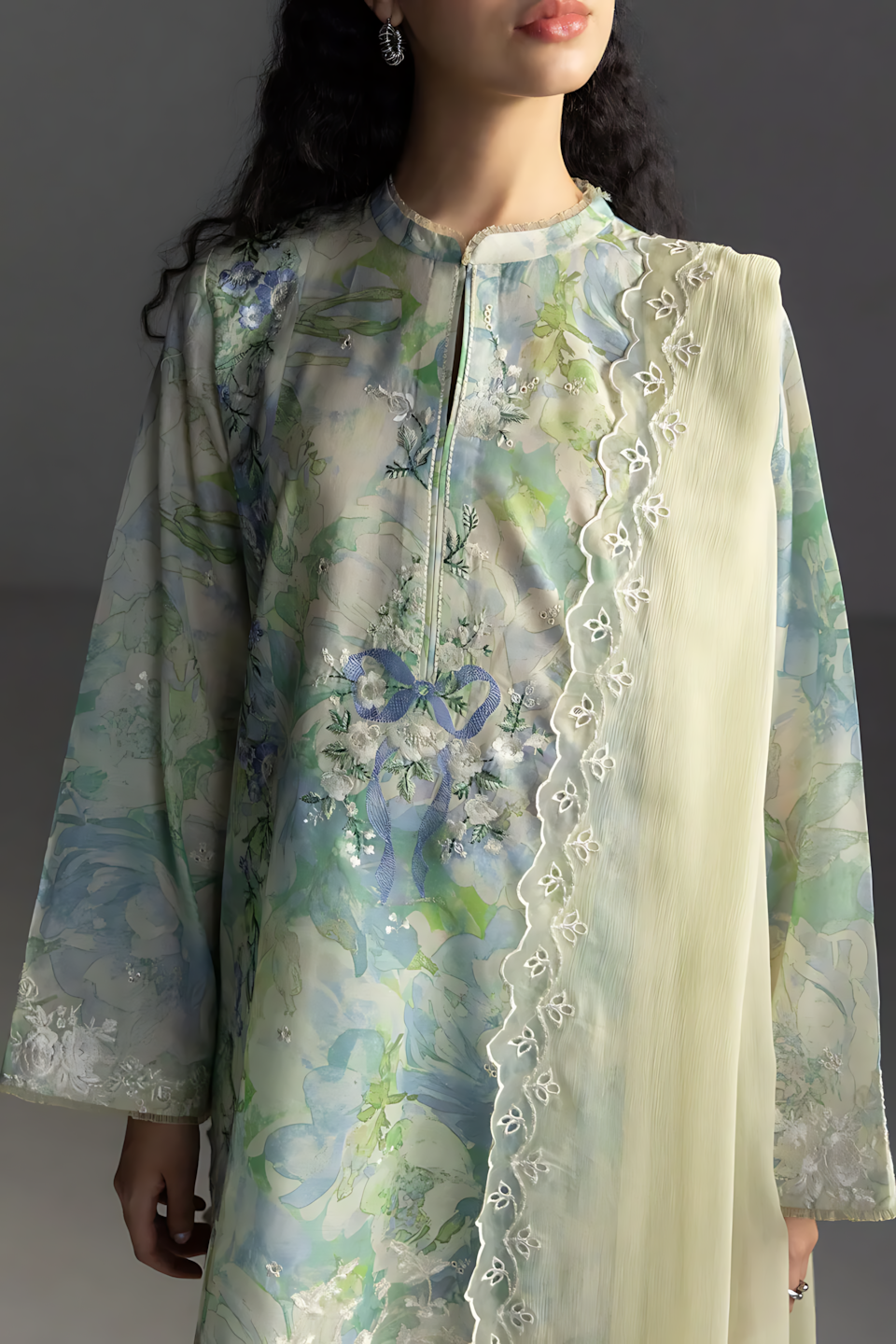 Pakistani Zara Shahjahan Coco Lawn Unstitched Three Piece - Sea Mist
