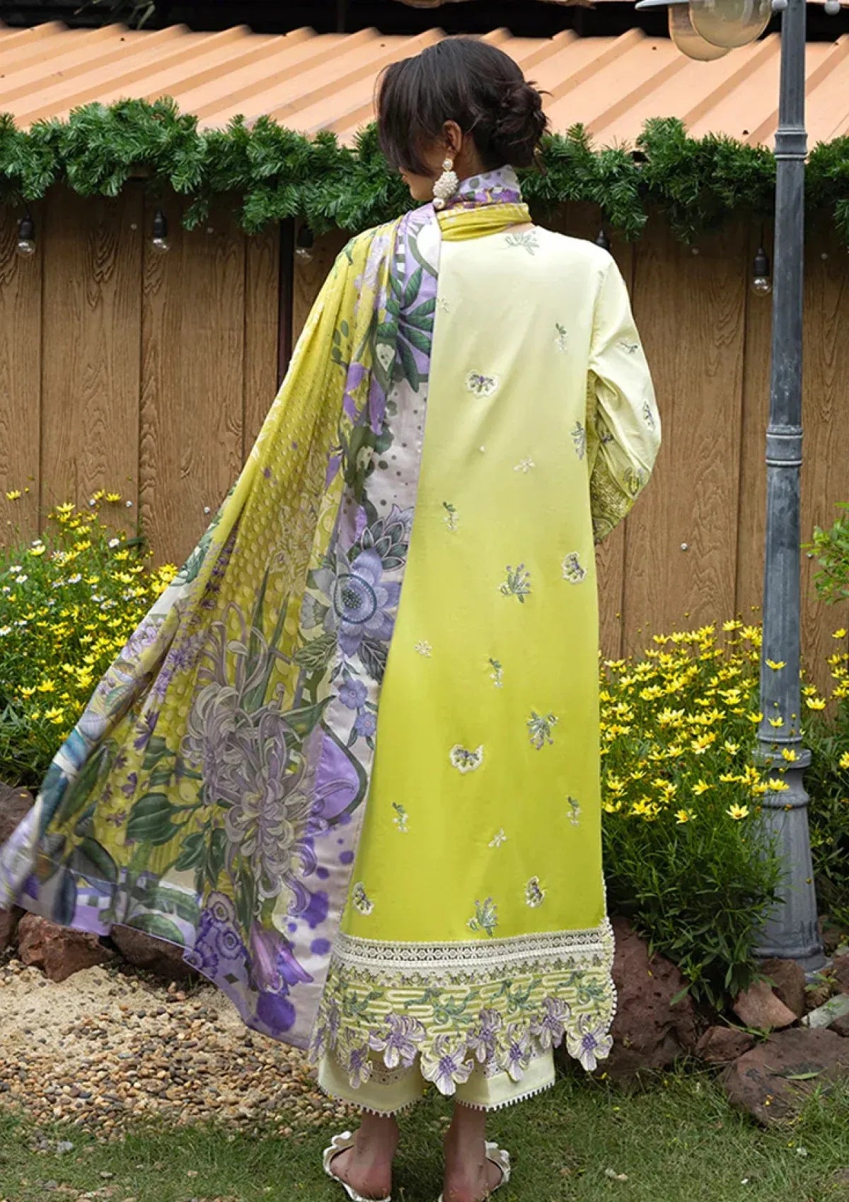 Pakistani Eastern Lawn Three Piece Suit - Green