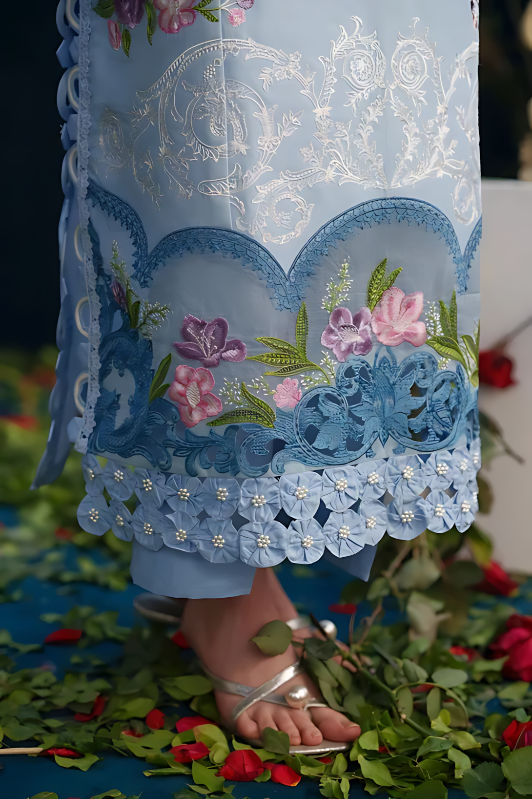 Pakistani Parishay Unstitched Lawn Three Piece - Blue Yonder