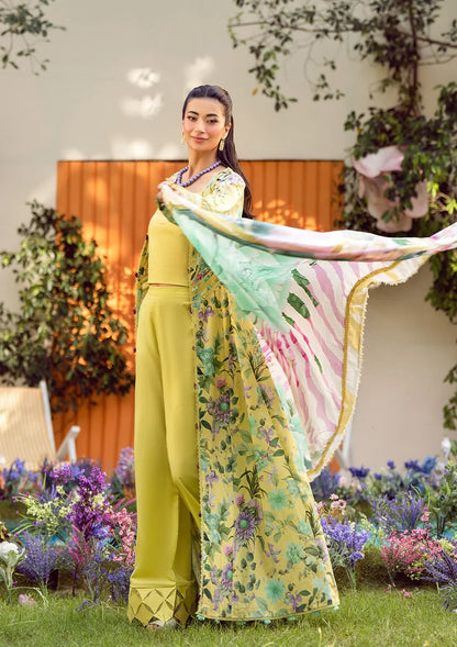 Pakistani Elaf Premium Digital Printed Unstitched Lawn Three Piece - Daisy Fields
