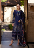 Pakistani Kanwal Malik Ariya Lawn Unstitched Three Piece - Hippie Blue