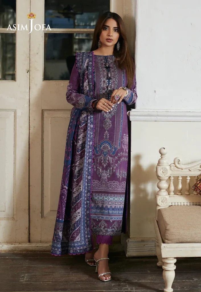 Pakistani Rania by Asim Jofa Lawn Unstitched Three Piece - Viola Purple