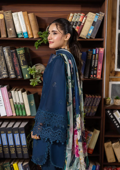 Pakistani Elaf Chikankari Embroidered Lawn Unstitched Three Piece - Serenaire
