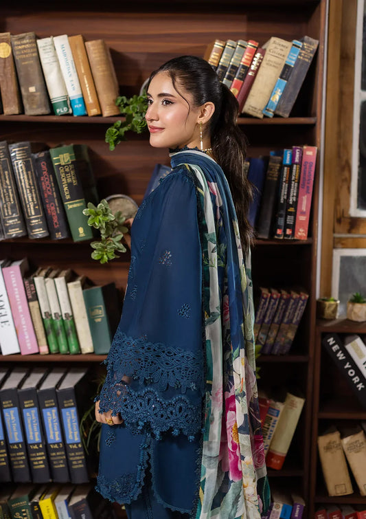 Pakistani Elaf Chikankari Embroidered Lawn Unstitched Three Piece - Serenaire