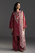 Pakistani Zara Shahjahan Coco Lawn Unstitched Three Piece - Copper Rust