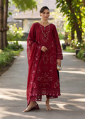 Pakistani Kanwal Malik Ariya Lawn Unstitched Three Piece - Maroon