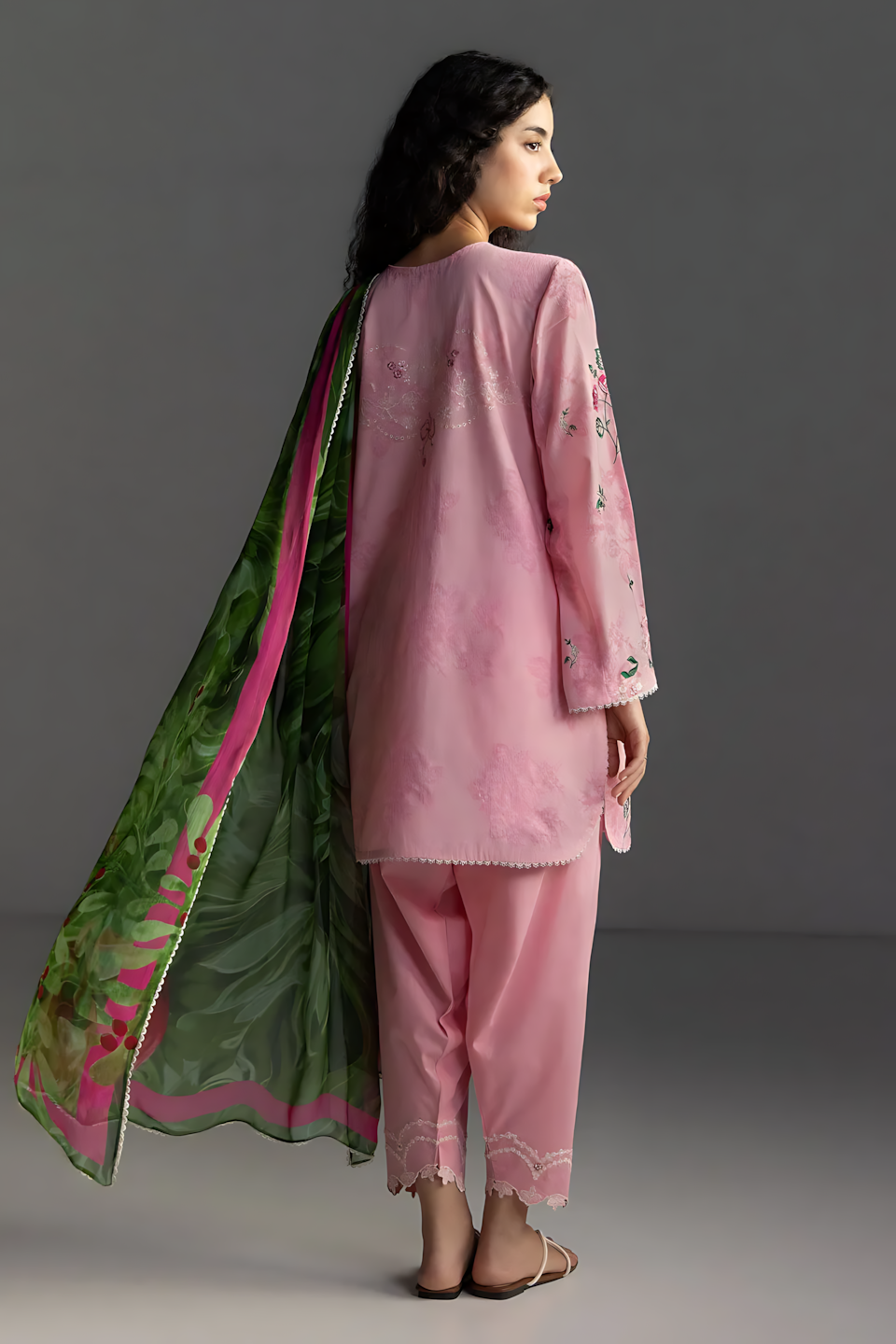 Pakistani Zara Shahjahan Coco Lawn Unstitched Three Piece - Light Pink
