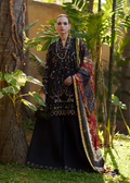 Pakistani Kanwal Malik Ariya Lawn Unstitched Three Piece - Black