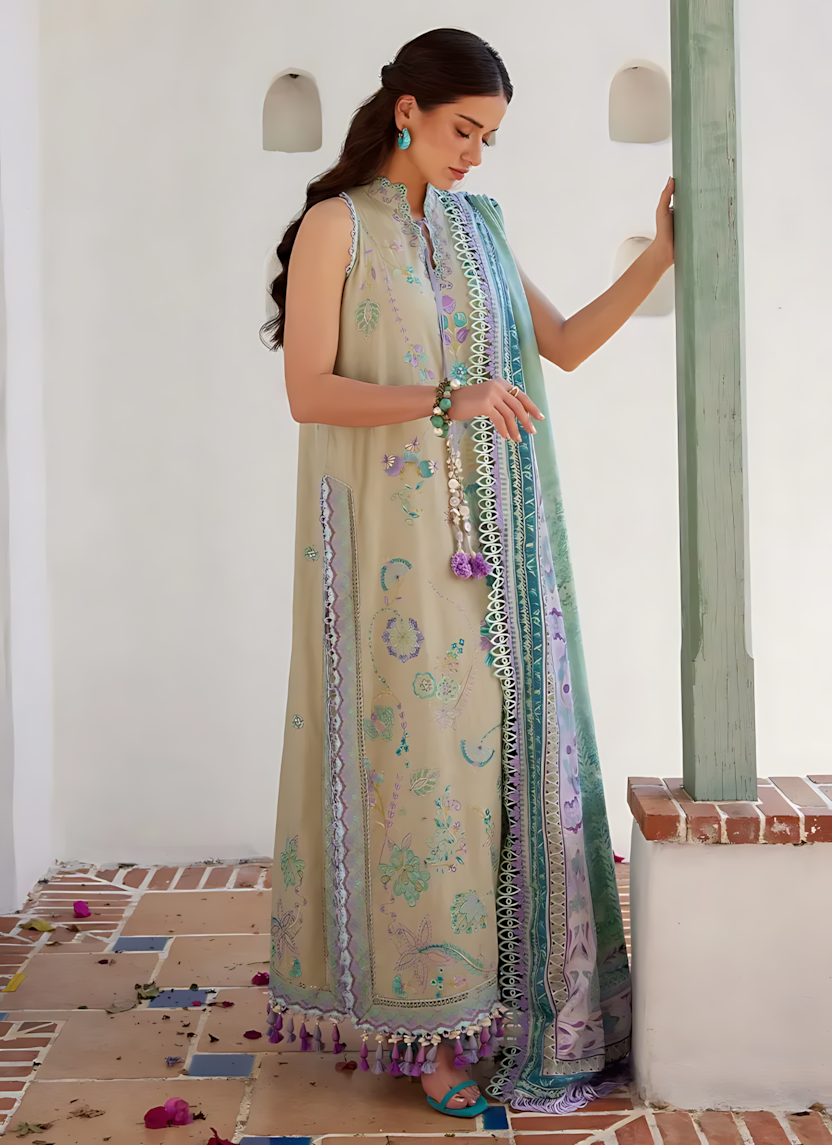 Pakistani Farah Talib Aziz Lawn Unstitched Three Piece - Sandrift