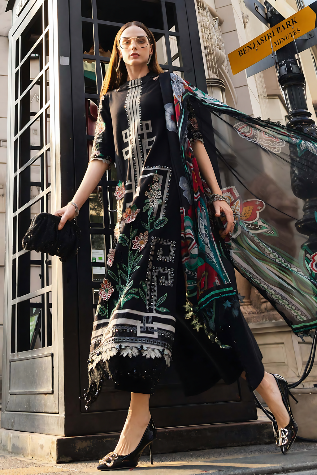 Pakistani Maria B Lawn Unstitched Three Piece - Onyx