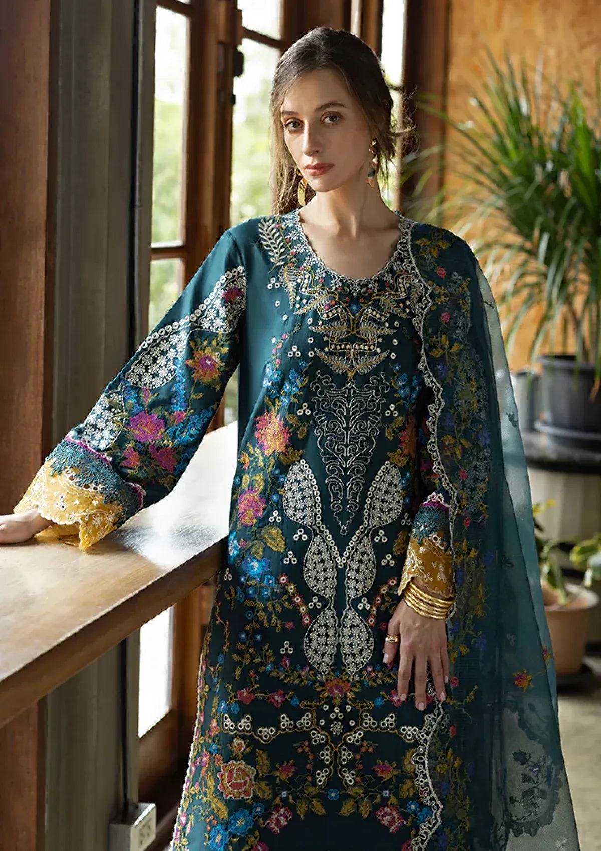 Pakistani Eastern Lawn Three Piece Suit - Blue