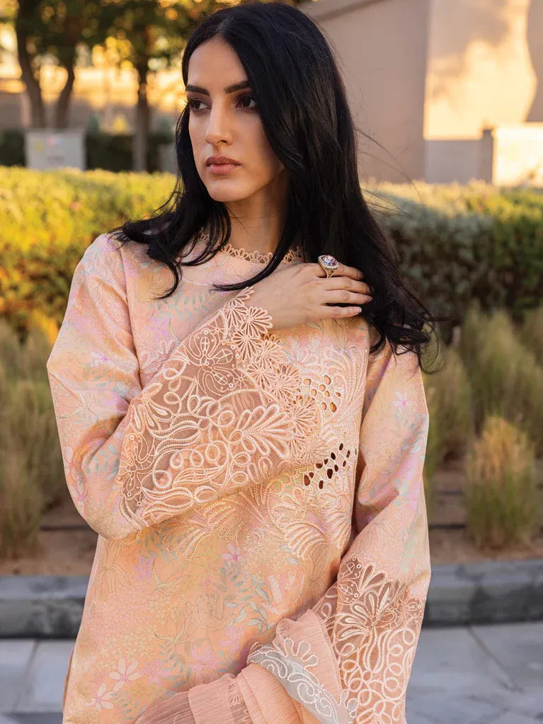 Pakistani Rang Rasiya Carnation Embroidered Lawn Unstitched Three Piece - Zinnia