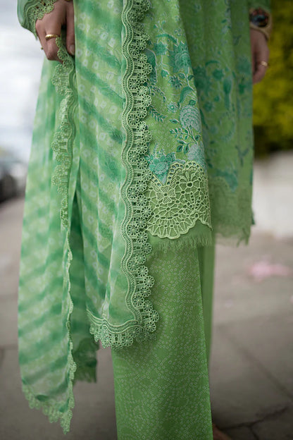 Pakistani Sobia Nazir Unstitched Lawn Three Piece - Asparagus