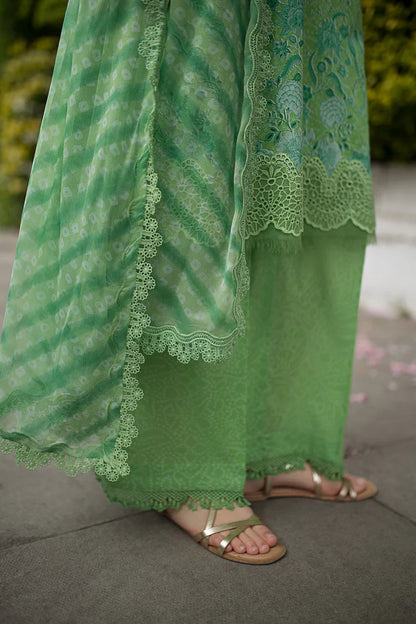 Pakistani Sobia Nazir Unstitched Lawn Three Piece - Asparagus
