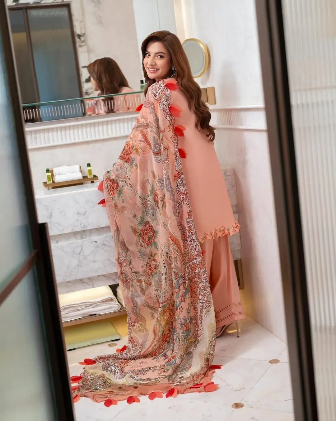Pakistani Jade Ombre Starlet Unstitched Three Piece - Petite Orchid