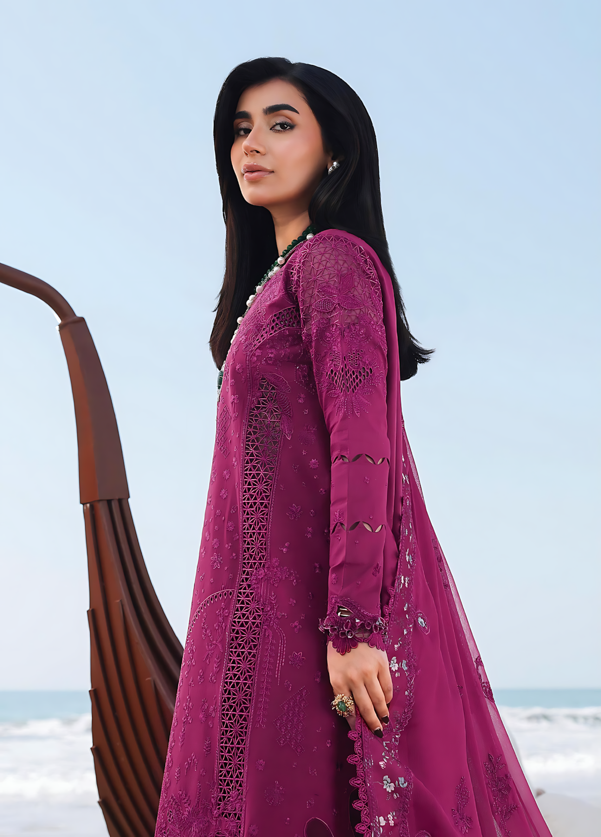 Pakistani Sahil by Qalamkar Lawn Unstitched Three Piece - Pansy Purple
