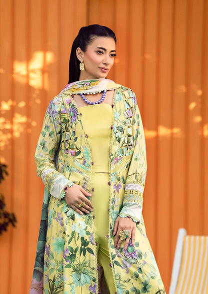 Pakistani Elaf Premium Digital Printed Unstitched Lawn Three Piece - Daisy Fields