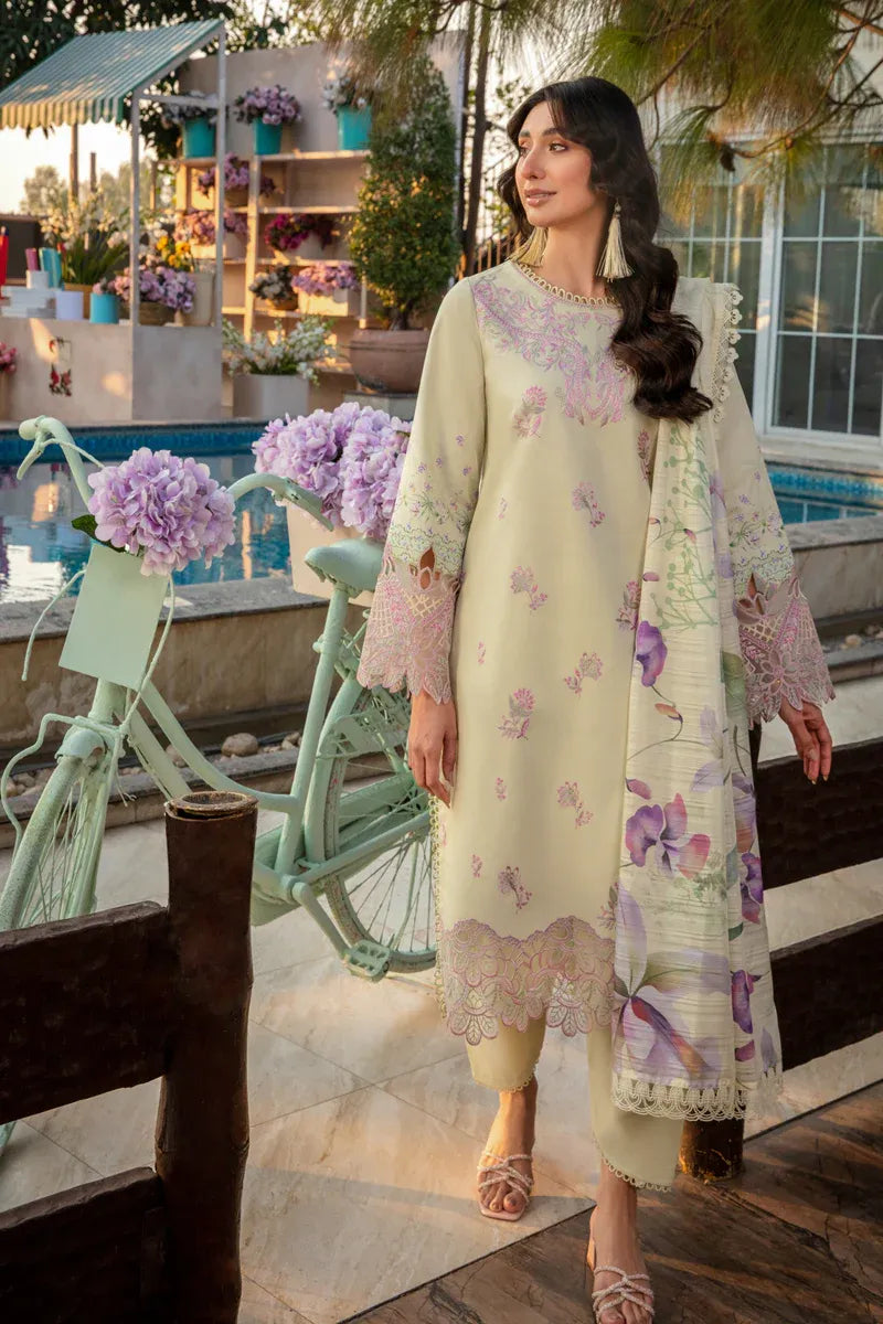 Pakistani Rang Rasiya Embroidered Lawn Unstitched Three Piece - Manah