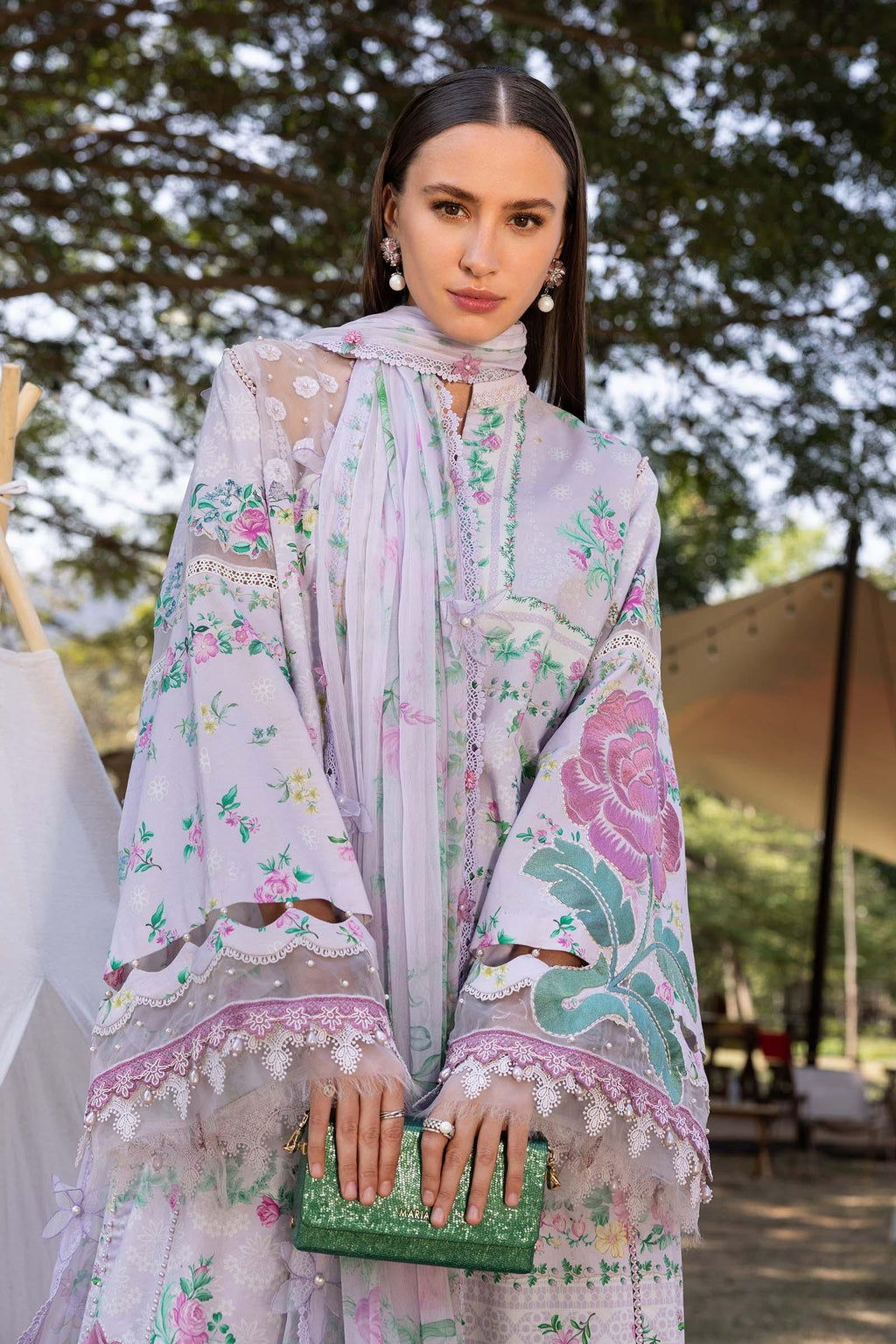 Pakistani M.Print by Maria B Lawn Unstitched Three Piece - Lilac