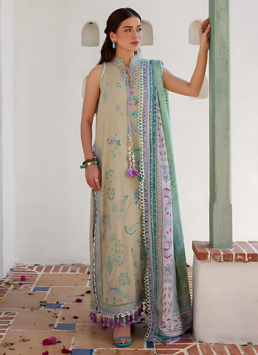 Pakistani Farah Talib Aziz Lawn Unstitched Three Piece - Sandrift