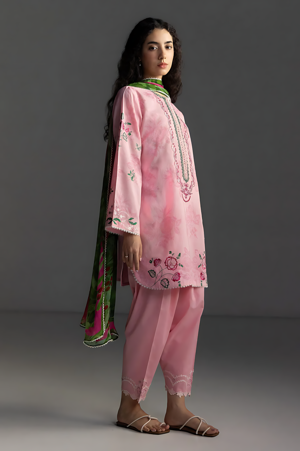 Pakistani Zara Shahjahan Coco Lawn Unstitched Three Piece - Light Pink