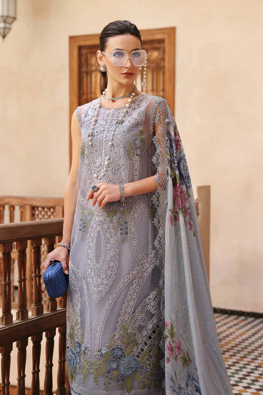 Pakistani Maria B Luxury Lawn Unstitched Three Piece - Spicy Pink