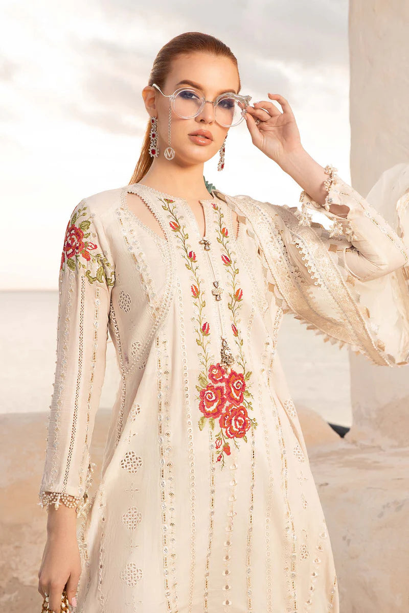Pakistani Maria B Unstitched Lawn Premium Three Piece - Rum Swizzle