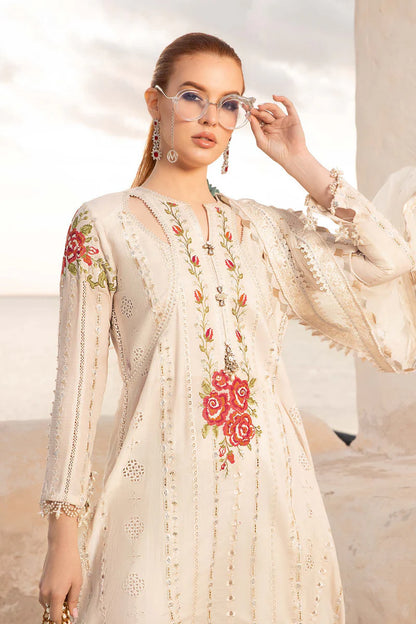 Pakistani Maria B Unstitched Lawn Premium Three Piece - Rum Swizzle