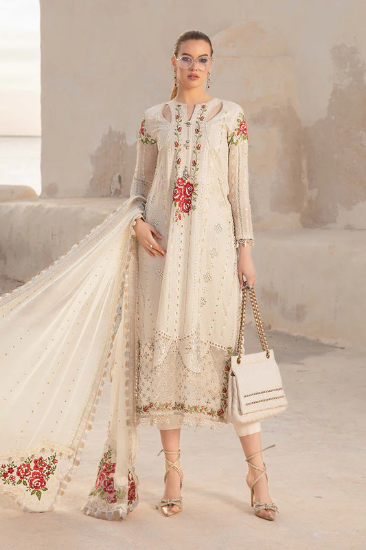 Pakistani Maria B Unstitched Lawn Premium Three Piece - Rum Swizzle